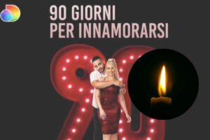 90 giorni per innamorarsi e nel cerchietto una candela a lutto