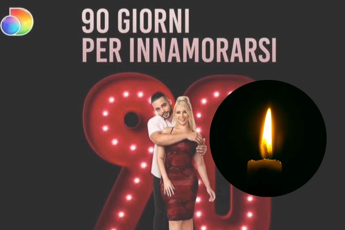 90 giorni per innamorarsi e nel cerchietto una candela a lutto