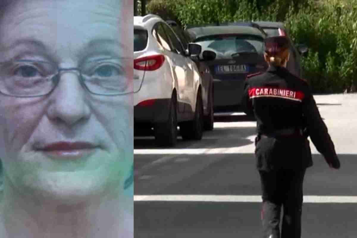 Clara Rossignoli e i carabinieri vicino casa
