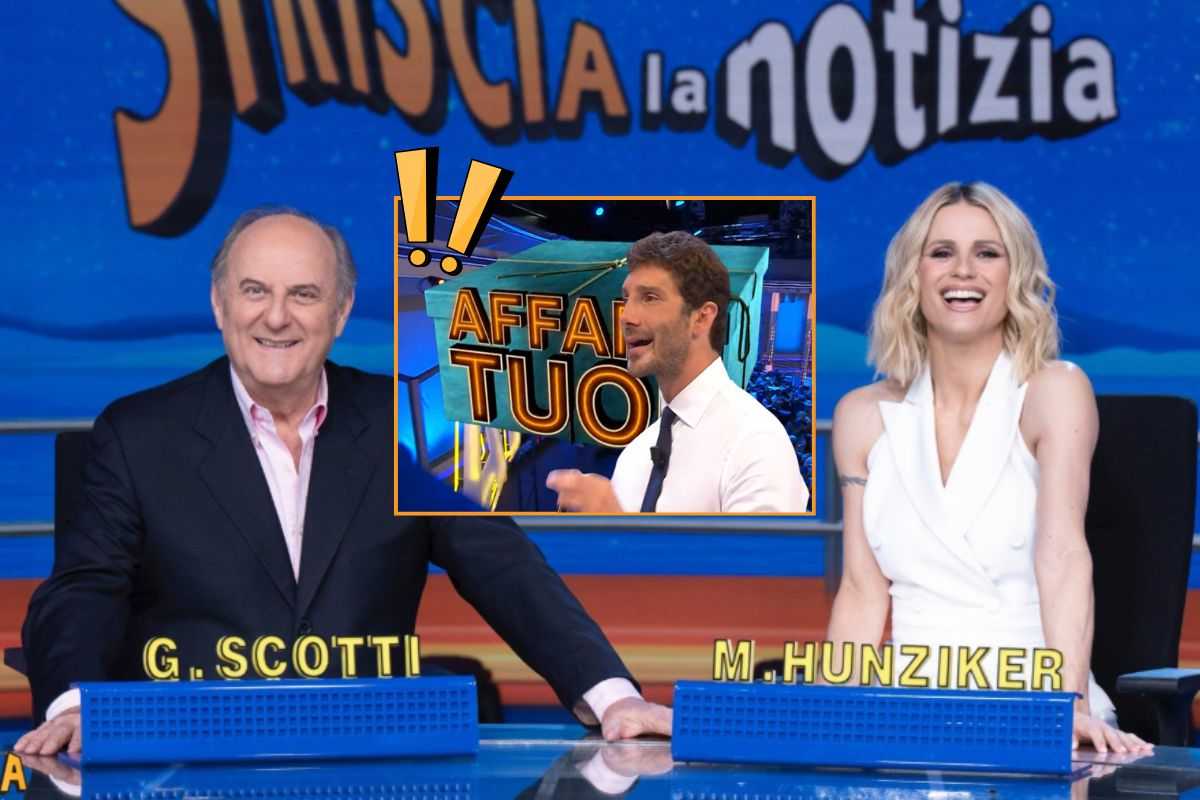 Gerry Scotti e Michele Hunziker a Striscia la Notizia