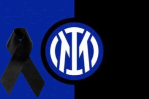 logo dell'Inter e simbolo del lutto