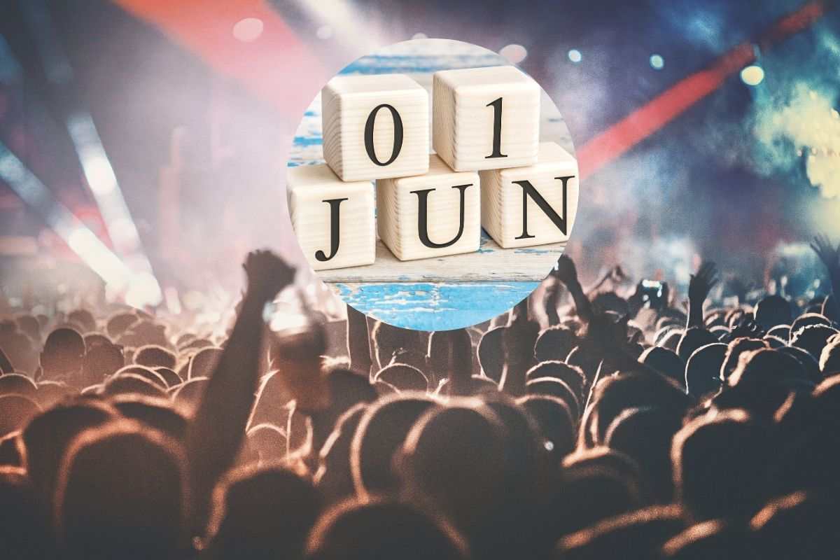 un concerto e nel cerchietto la data 1 giugno