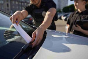 poliziotto fa una multa