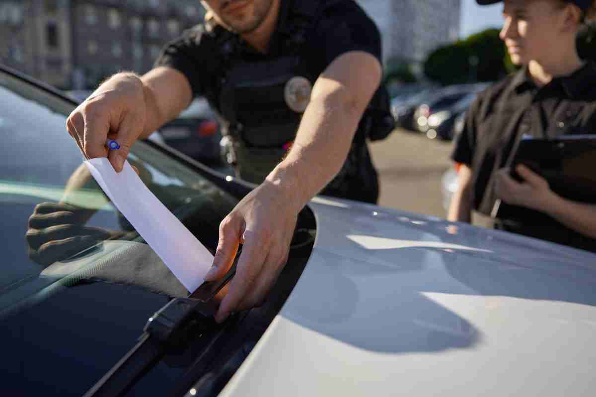 poliziotto fa una multa