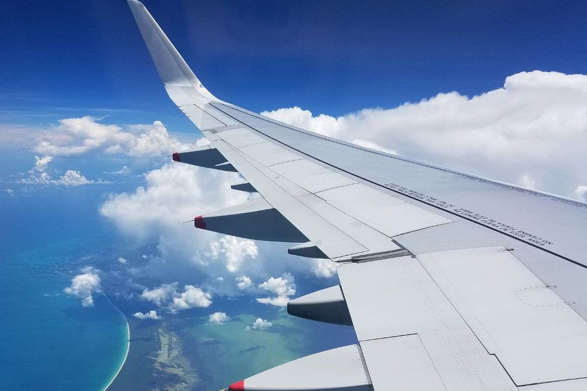 Panorama dal finestrino dell'aereo