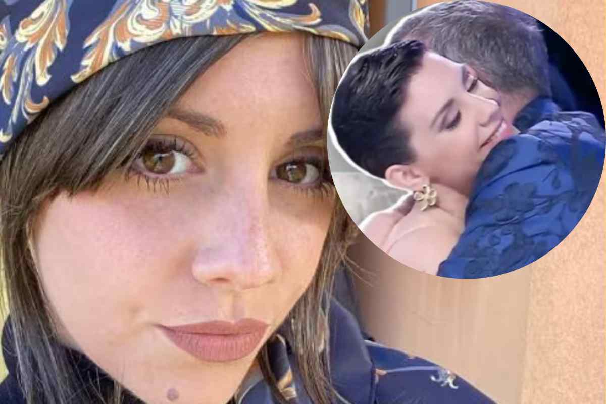 Harley Zuriatti e nel tondo l'abbraccio con Amadeus