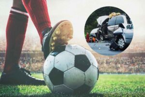 calciatore e nel cerchietto incidente