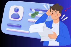 persona preoccupata che deve pagare, carta identità