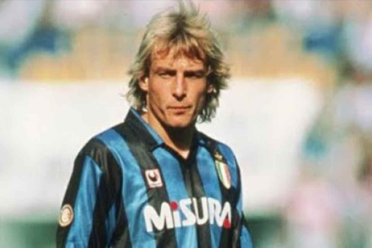 Klinsmann con la maglia dell'Inter a inizio anni Novanta