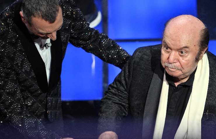 lino banfi e amadeus che lo aiuta