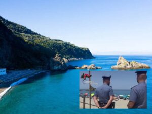 spiaggia palmi e frame carabinieri