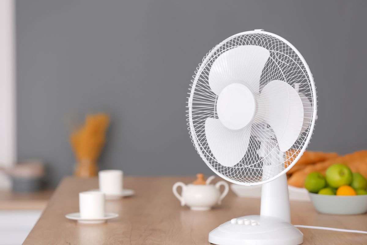 ventilatore sul tavolo